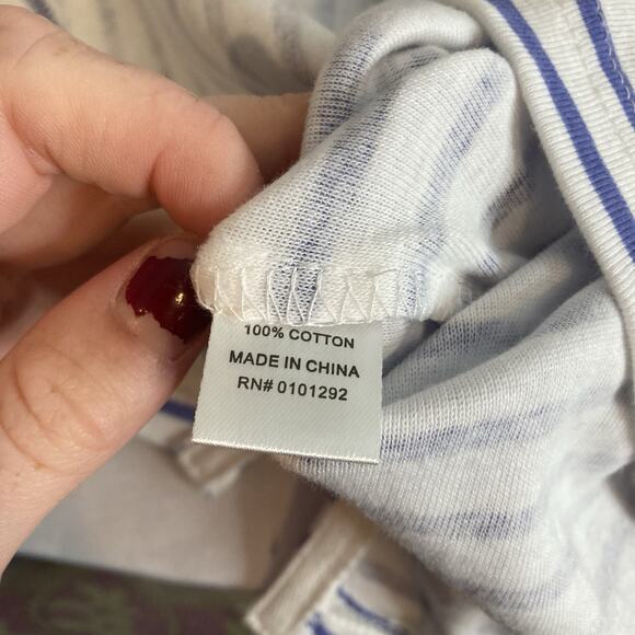 Lulu-B Women's Blue White Striped Long Sleeve Tunic Top Size 1X Coastal Preppy - Picture 6 of 12